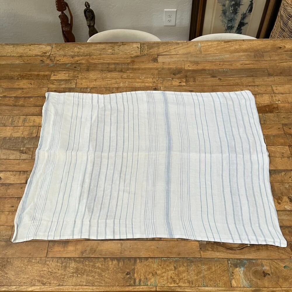 Restoration Hardware Standard Sham Italian Jacquard Stripe Linen